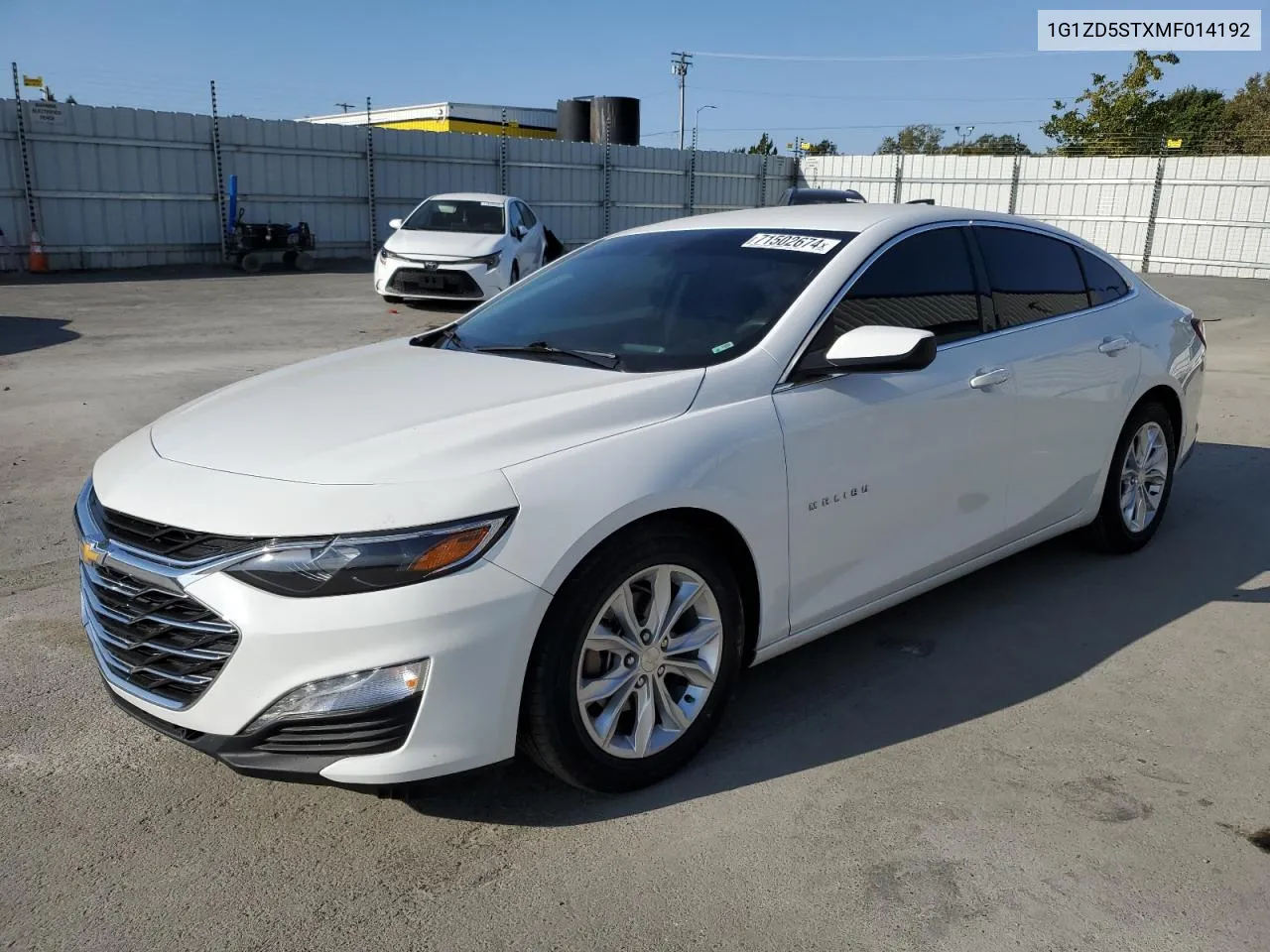 2021 Chevrolet Malibu Lt VIN: 1G1ZD5STXMF014192 Lot: 71502674