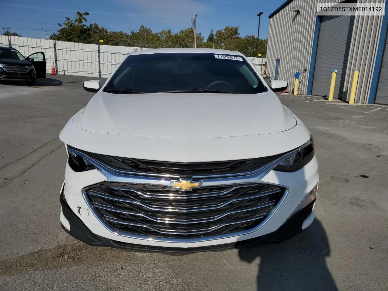 2021 Chevrolet Malibu Lt VIN: 1G1ZD5STXMF014192 Lot: 71502674