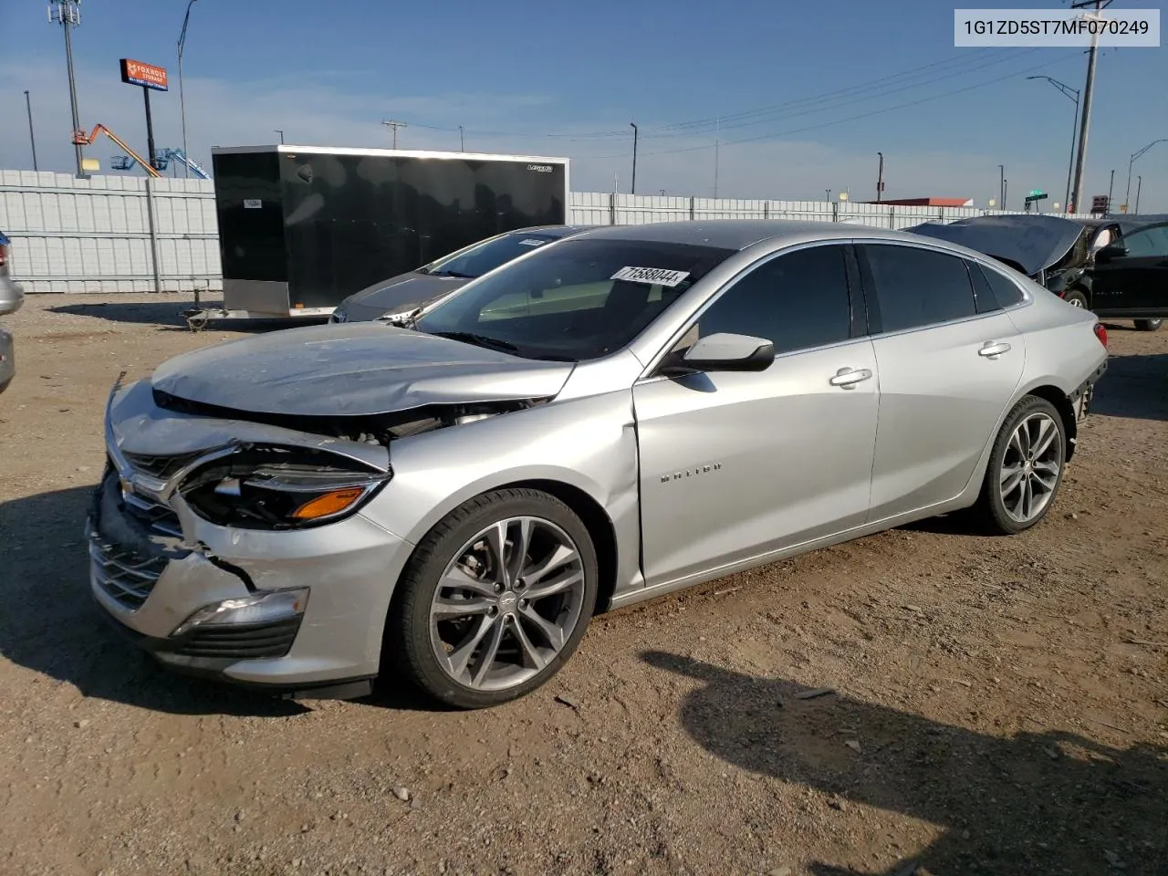 2021 Chevrolet Malibu Lt VIN: 1G1ZD5ST7MF070249 Lot: 71588044