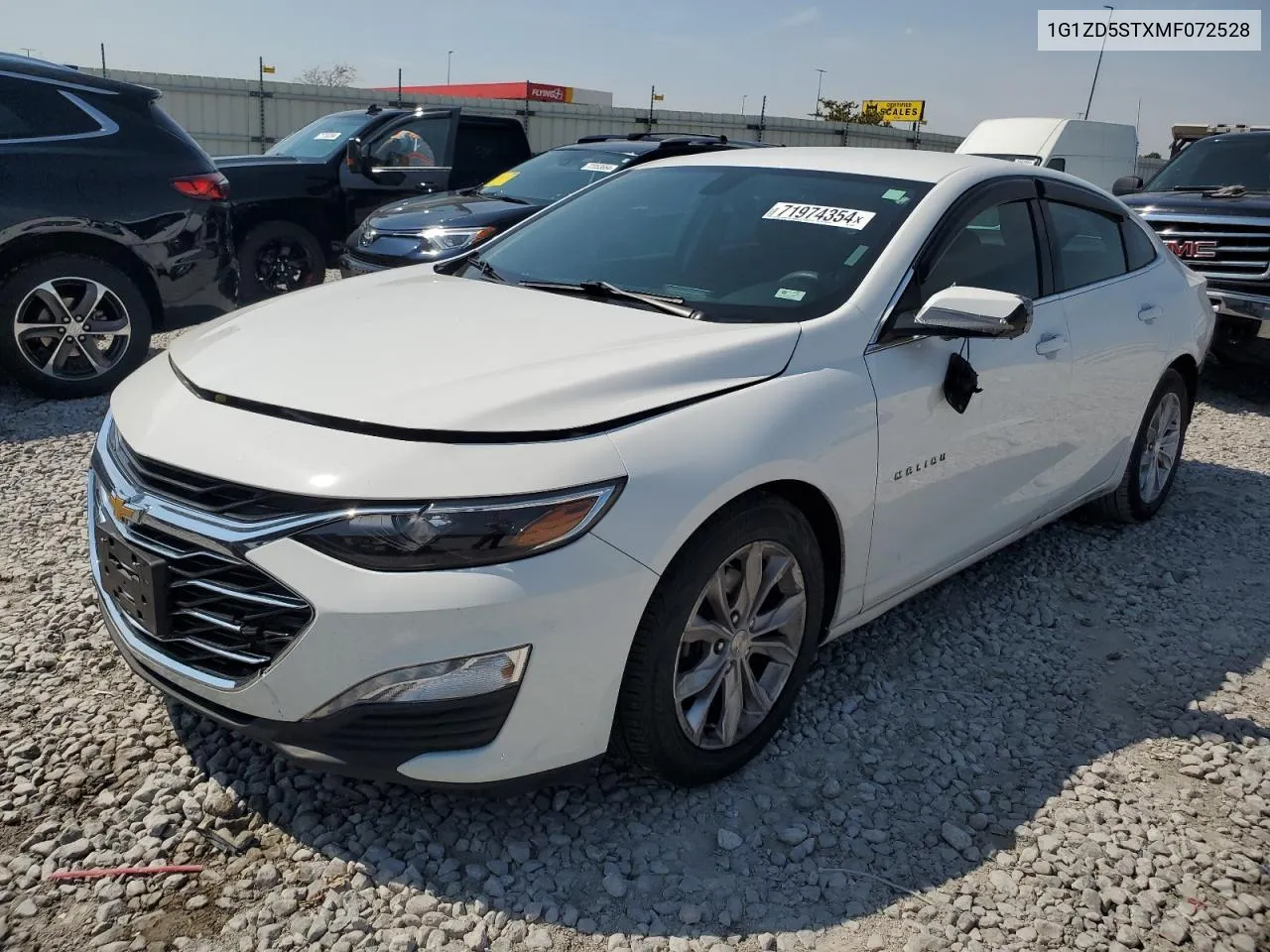 2021 Chevrolet Malibu Lt VIN: 1G1ZD5STXMF072528 Lot: 71974354