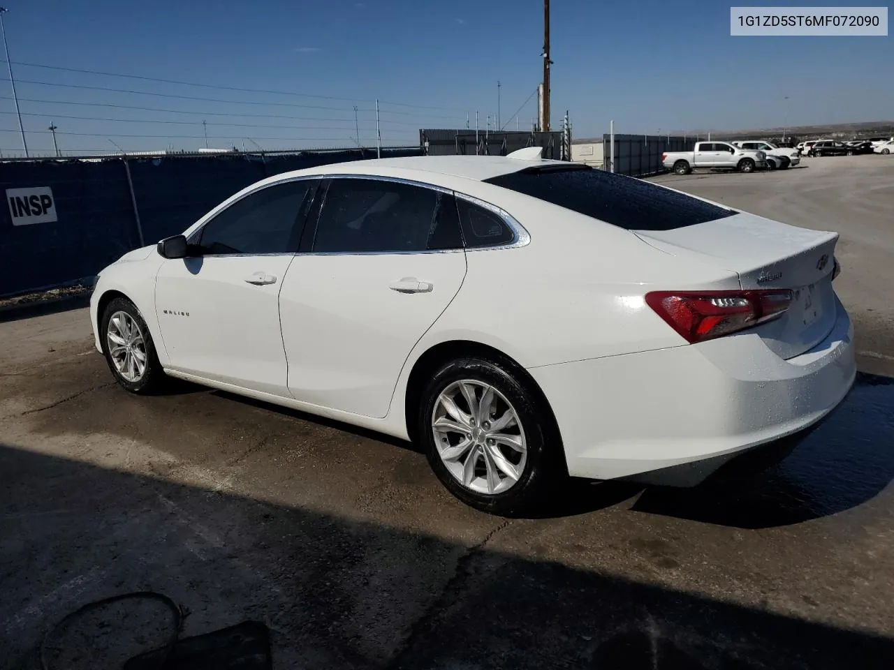 2021 Chevrolet Malibu Lt VIN: 1G1ZD5ST6MF072090 Lot: 72002144