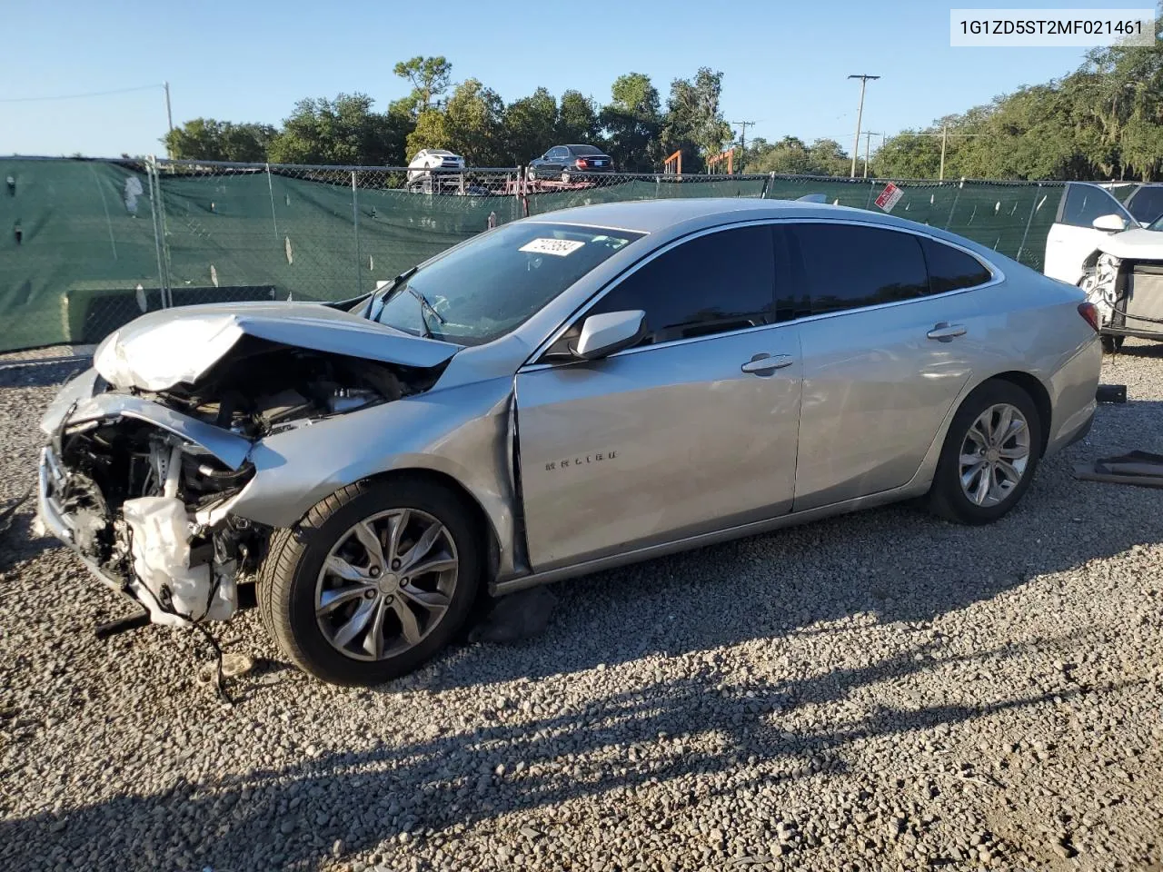 2021 Chevrolet Malibu Lt VIN: 1G1ZD5ST2MF021461 Lot: 72429584