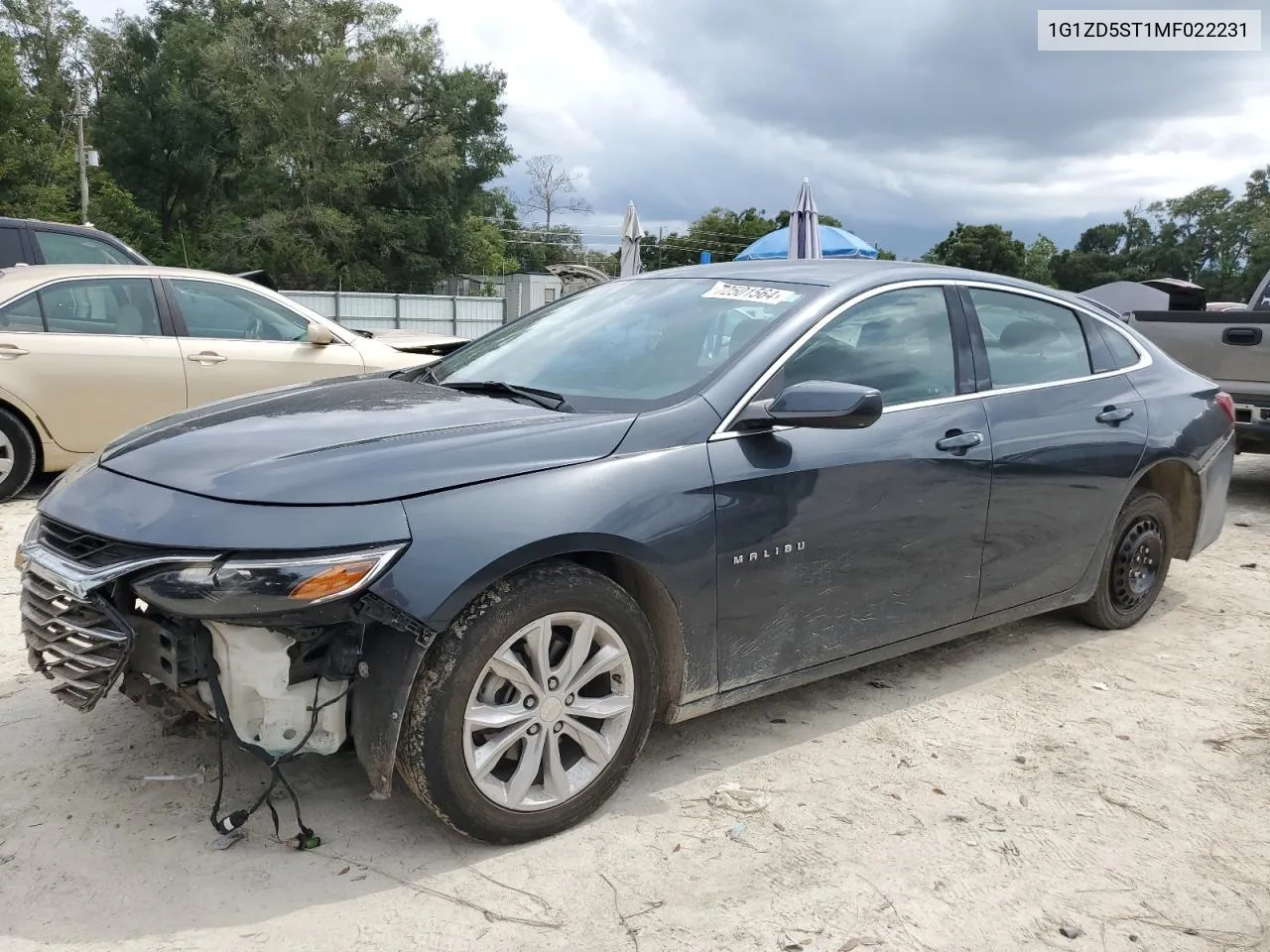 2021 Chevrolet Malibu Lt VIN: 1G1ZD5ST1MF022231 Lot: 72501564