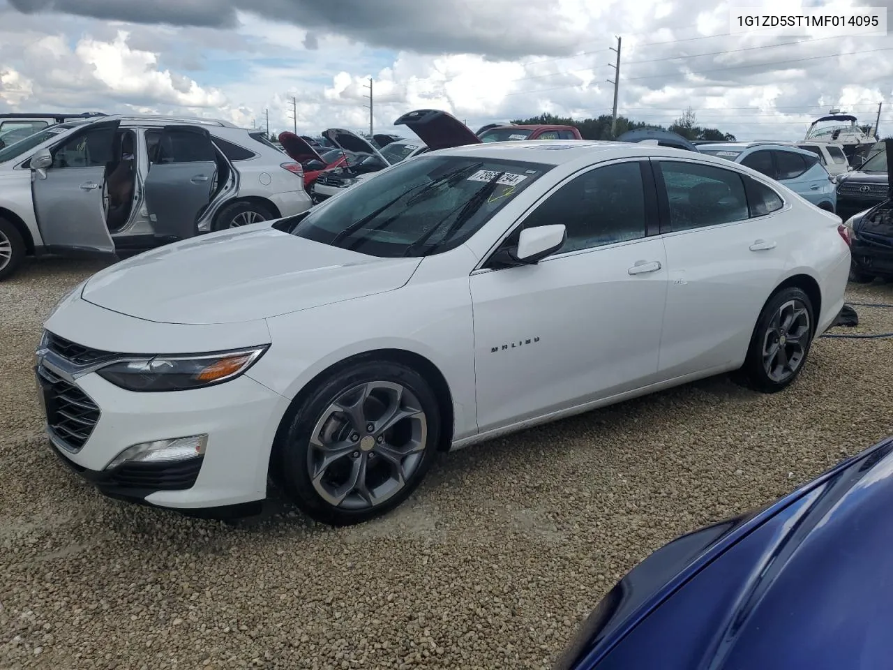 2021 Chevrolet Malibu Lt VIN: 1G1ZD5ST1MF014095 Lot: 73656794