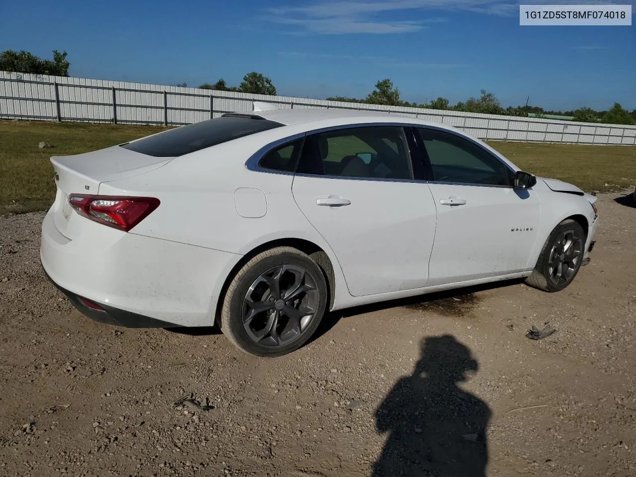 2021 Chevrolet Malibu Lt VIN: 1G1ZD5ST8MF074018 Lot: 73711834