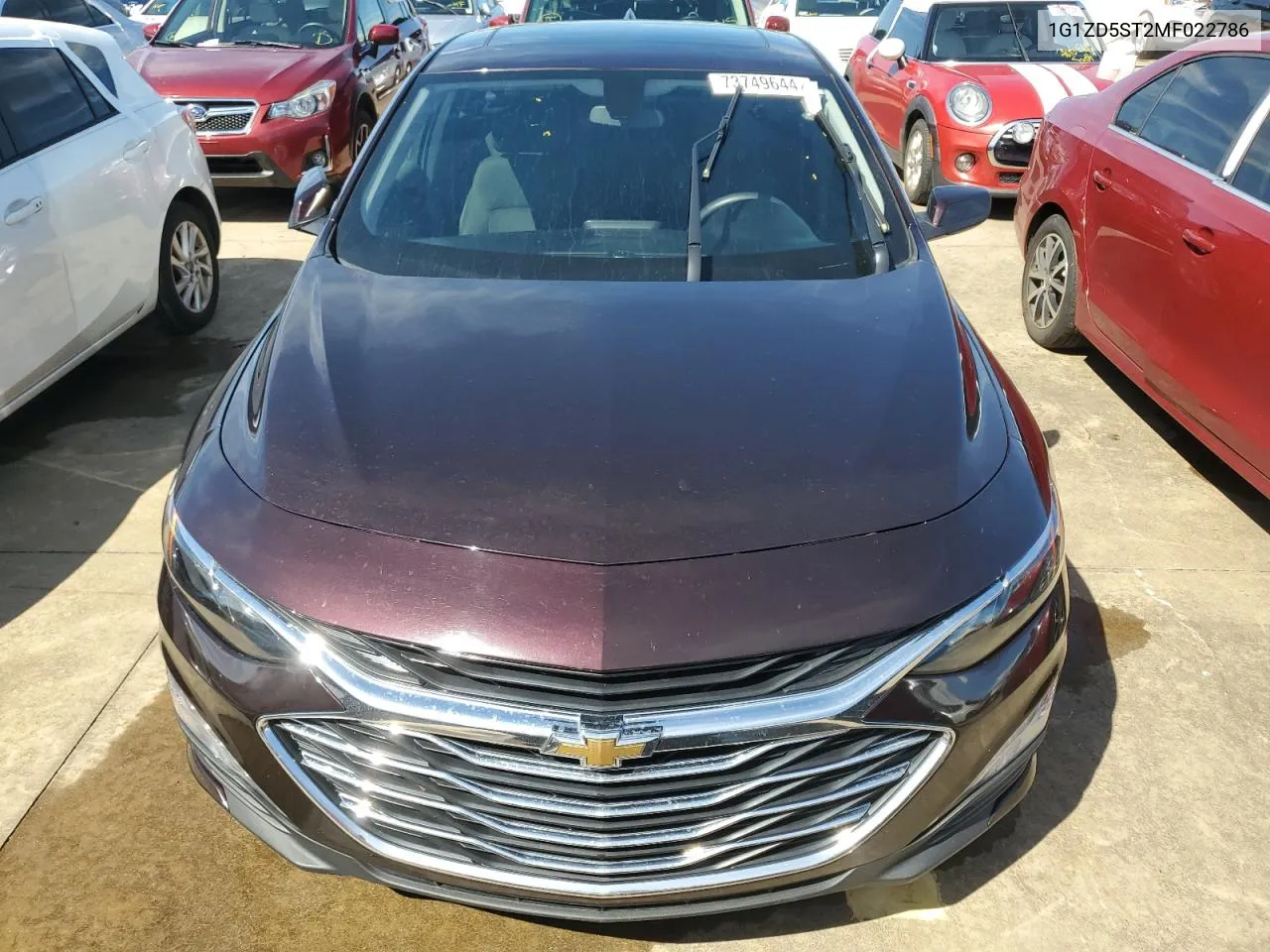 2021 Chevrolet Malibu Lt VIN: 1G1ZD5ST2MF022786 Lot: 73749644