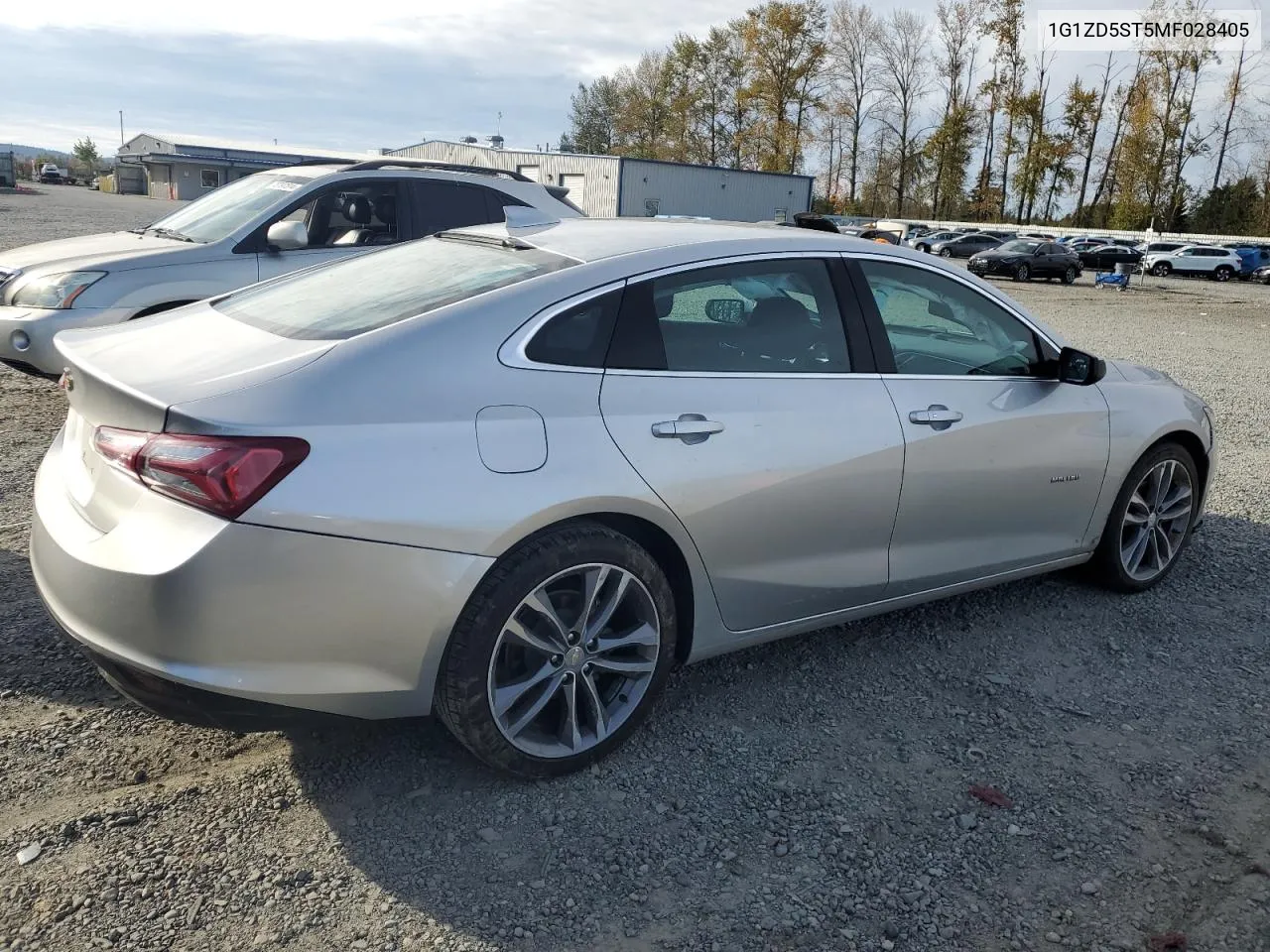 2021 Chevrolet Malibu Lt VIN: 1G1ZD5ST5MF028405 Lot: 74022704