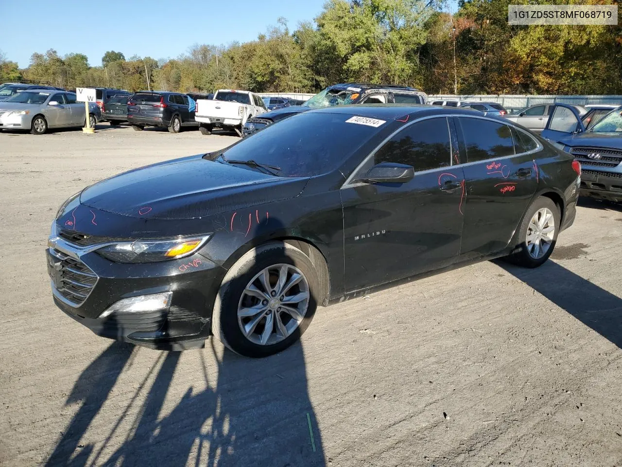 2021 Chevrolet Malibu Lt VIN: 1G1ZD5ST8MF068719 Lot: 74075514