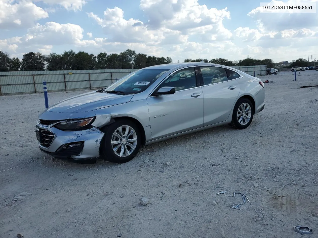 2021 Chevrolet Malibu Lt VIN: 1G1ZD5ST1MF058551 Lot: 74112804