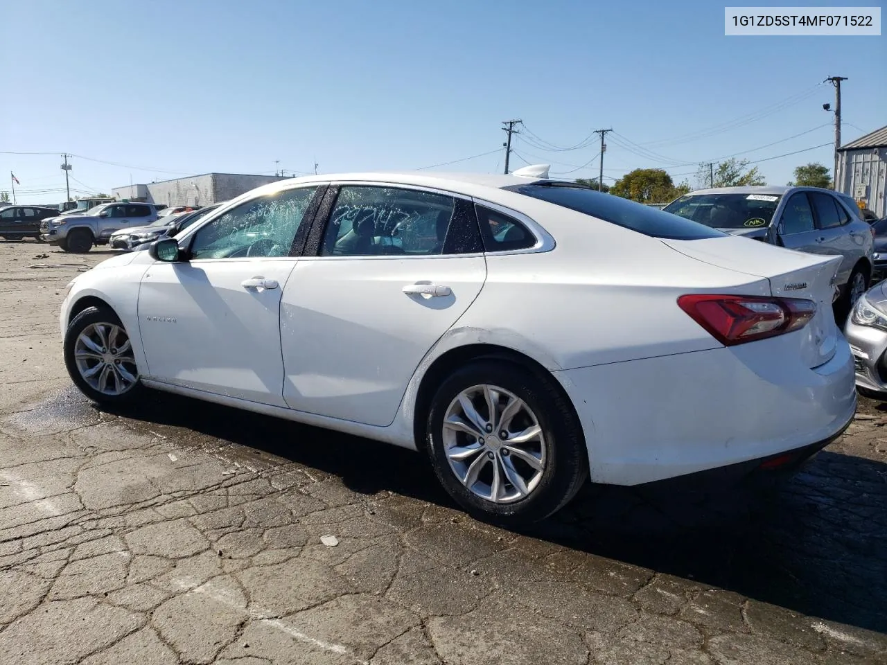 2021 Chevrolet Malibu Lt VIN: 1G1ZD5ST4MF071522 Lot: 74261274