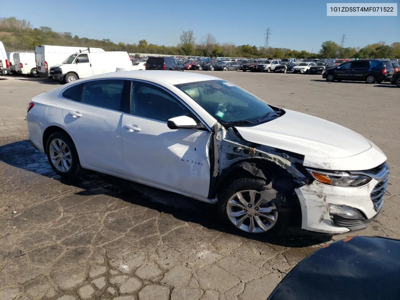 2021 Chevrolet Malibu Lt VIN: 1G1ZD5ST4MF071522 Lot: 74261274