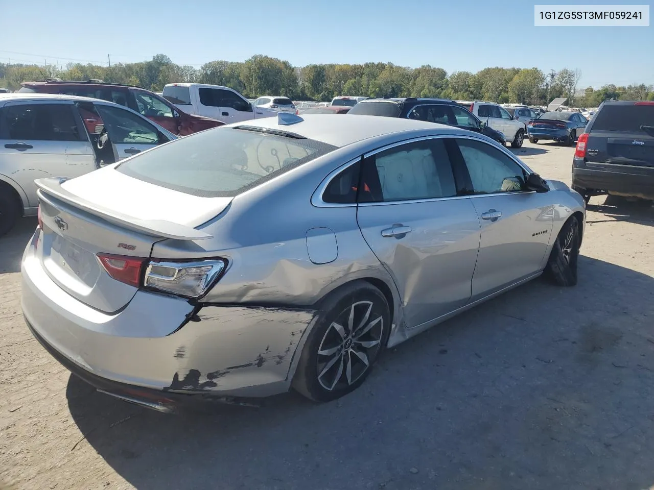 2021 Chevrolet Malibu Rs VIN: 1G1ZG5ST3MF059241 Lot: 74499884