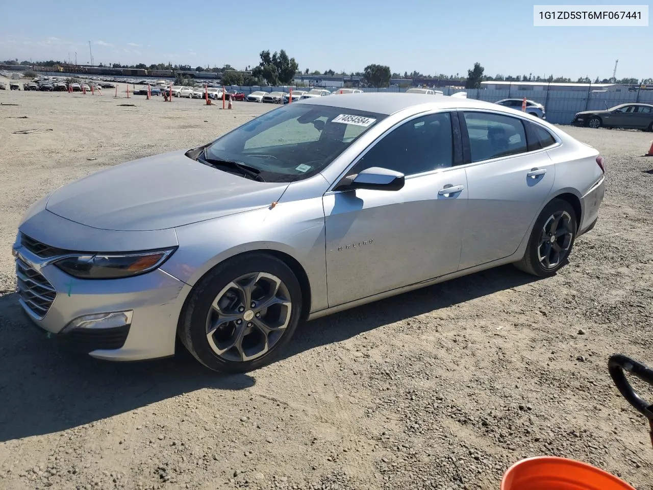 2021 Chevrolet Malibu Lt VIN: 1G1ZD5ST6MF067441 Lot: 74854584