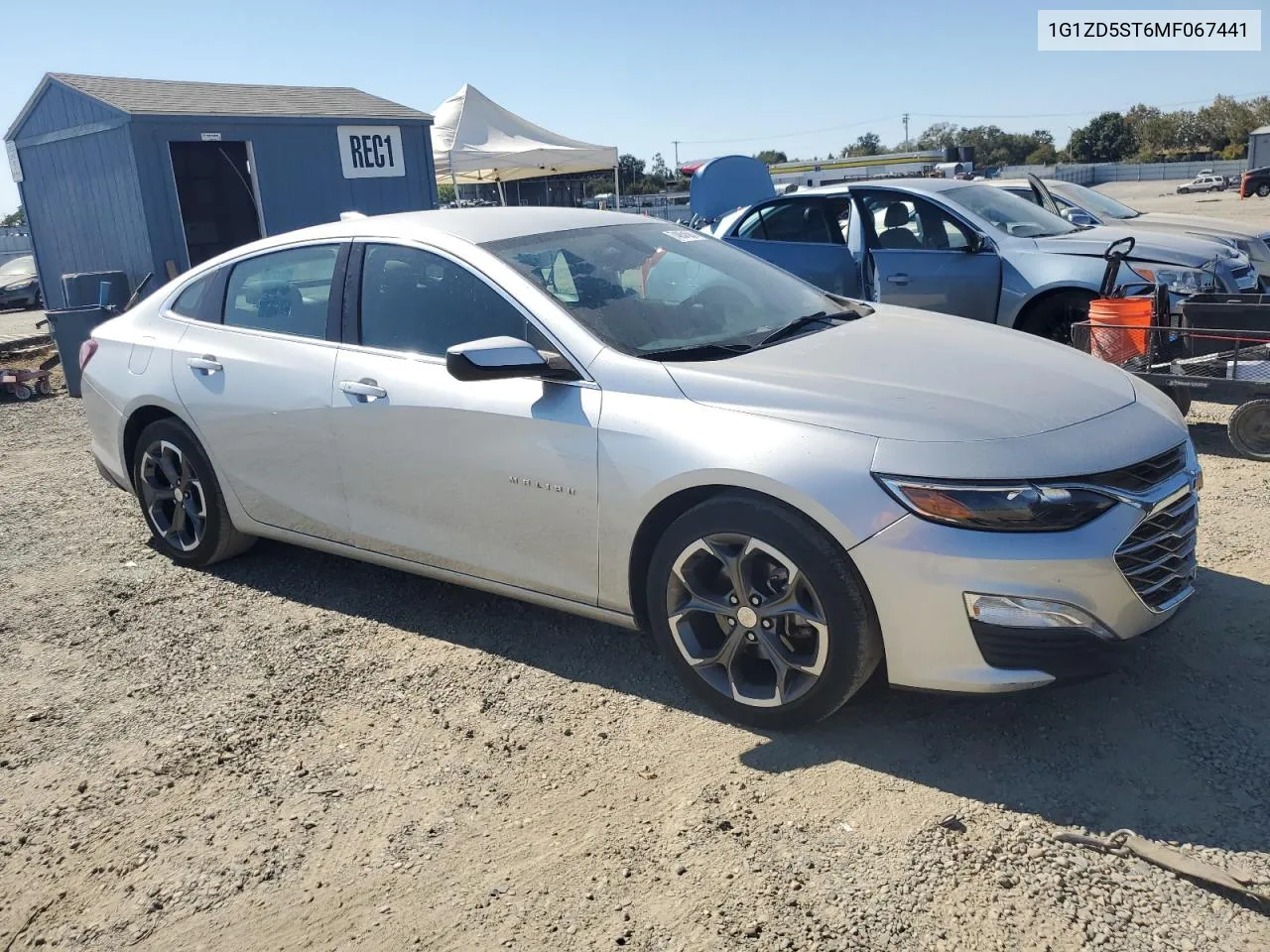 2021 Chevrolet Malibu Lt VIN: 1G1ZD5ST6MF067441 Lot: 74854584