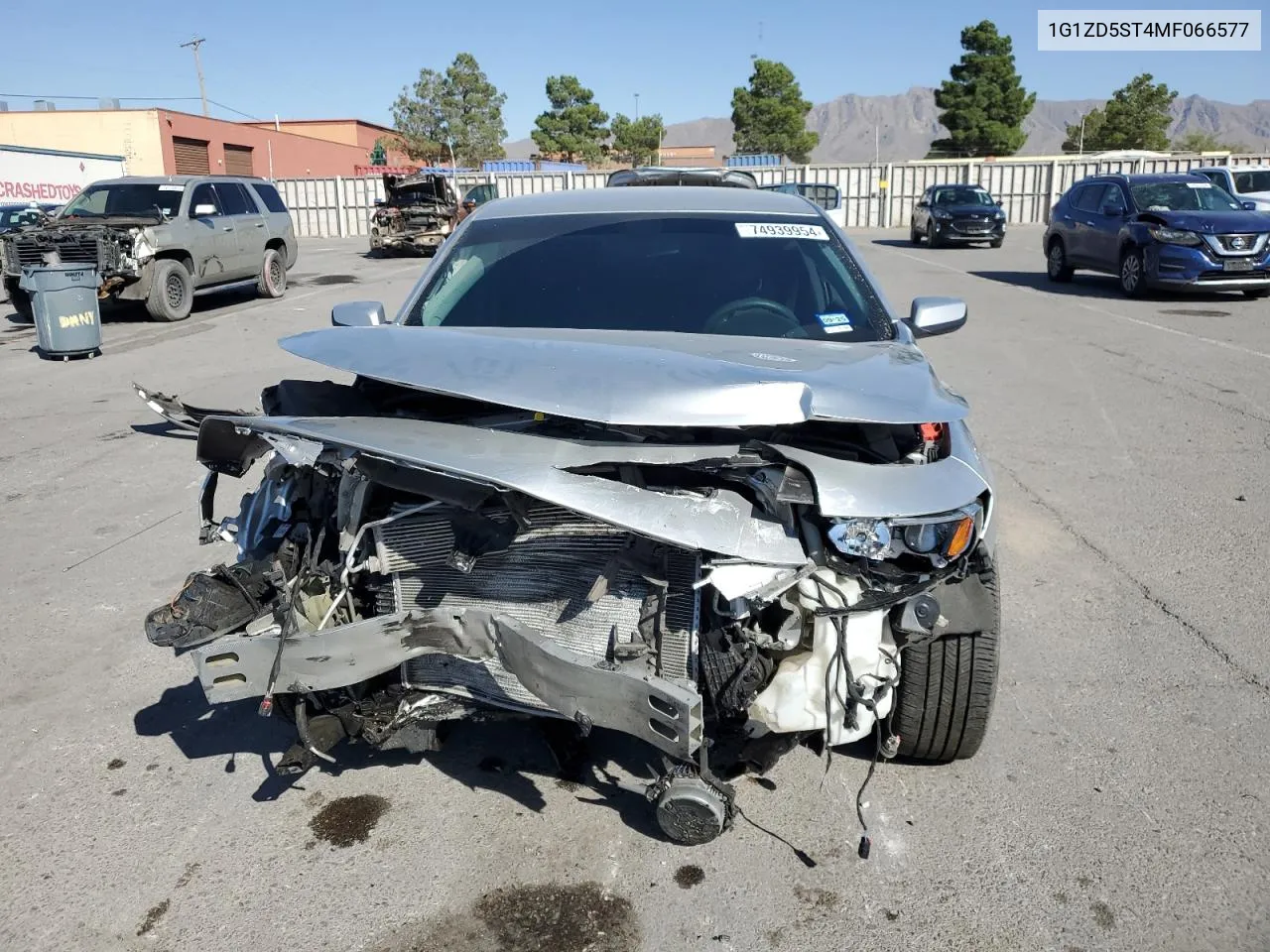 2021 Chevrolet Malibu Lt VIN: 1G1ZD5ST4MF066577 Lot: 74939954