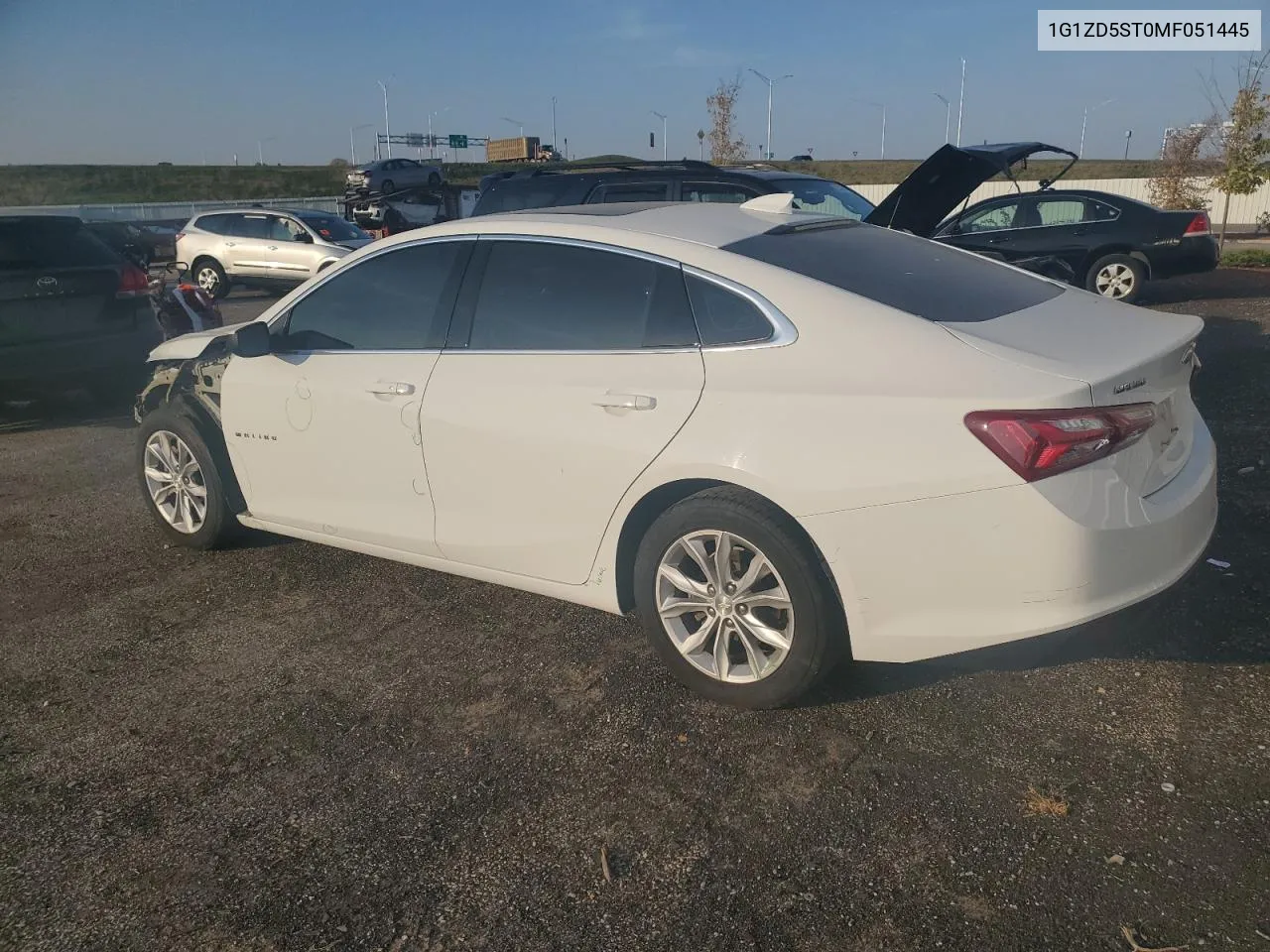 2021 Chevrolet Malibu Lt VIN: 1G1ZD5ST0MF051445 Lot: 75031844