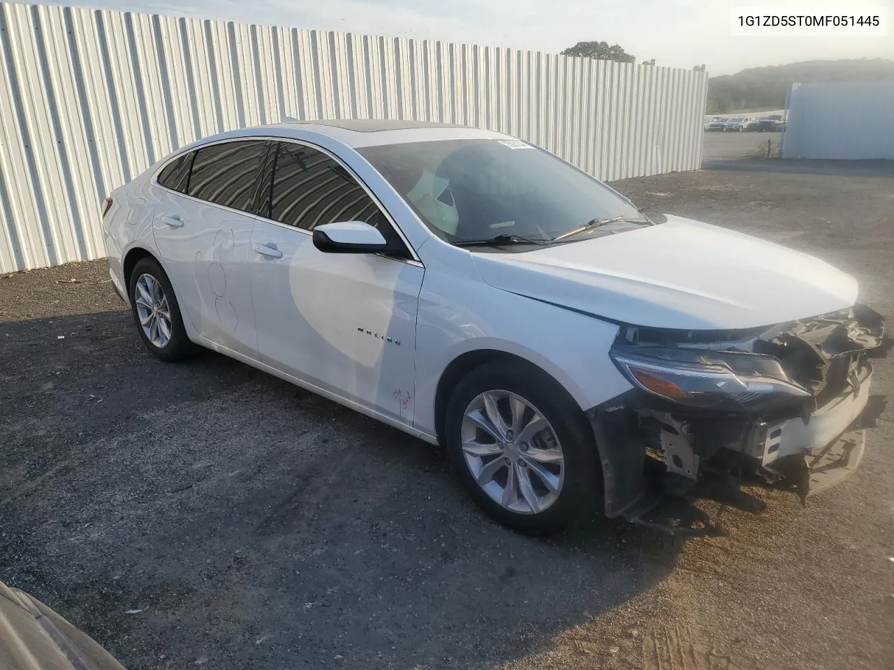 2021 Chevrolet Malibu Lt VIN: 1G1ZD5ST0MF051445 Lot: 75031844