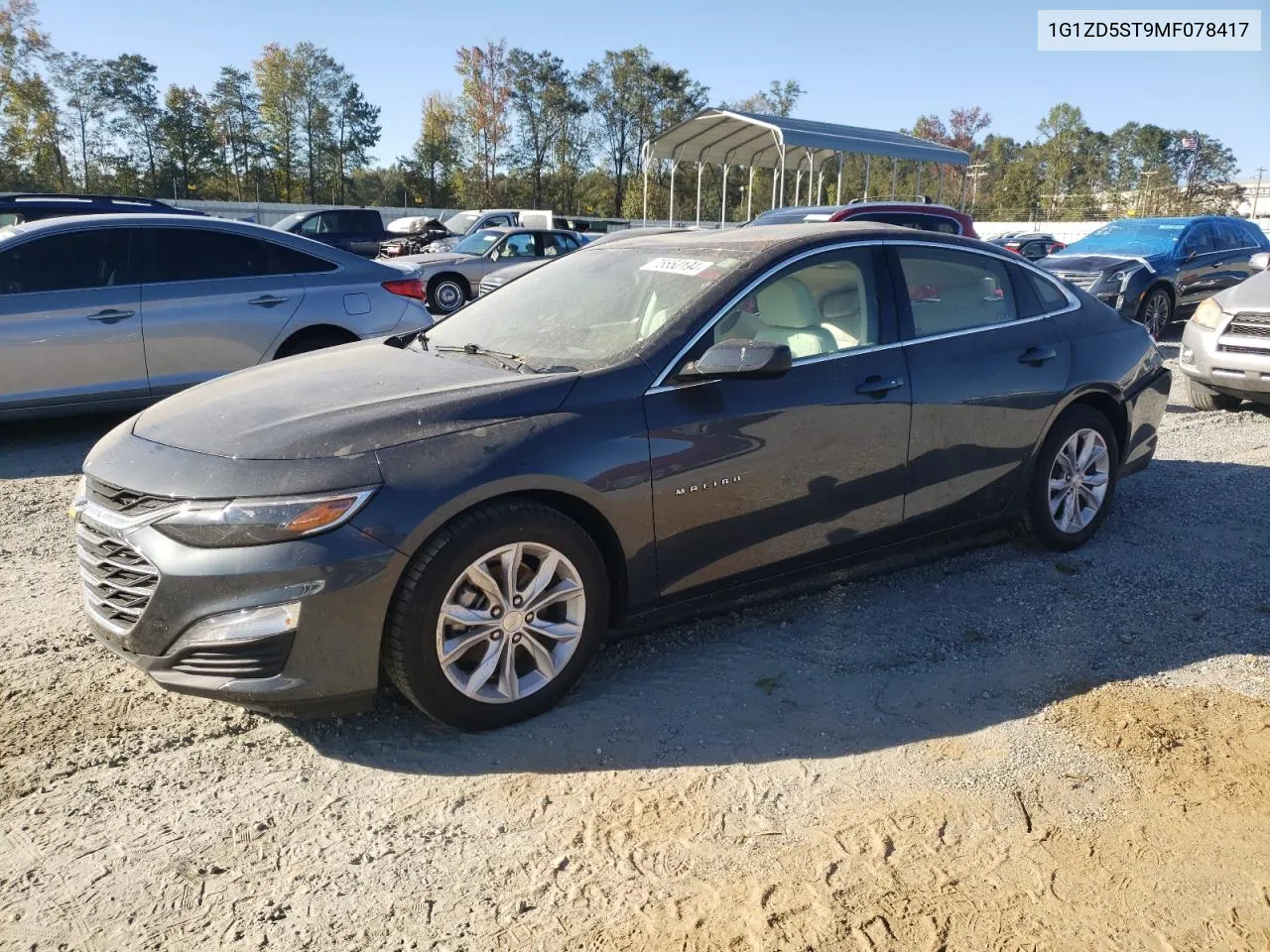 2021 Chevrolet Malibu Lt VIN: 1G1ZD5ST9MF078417 Lot: 75550194