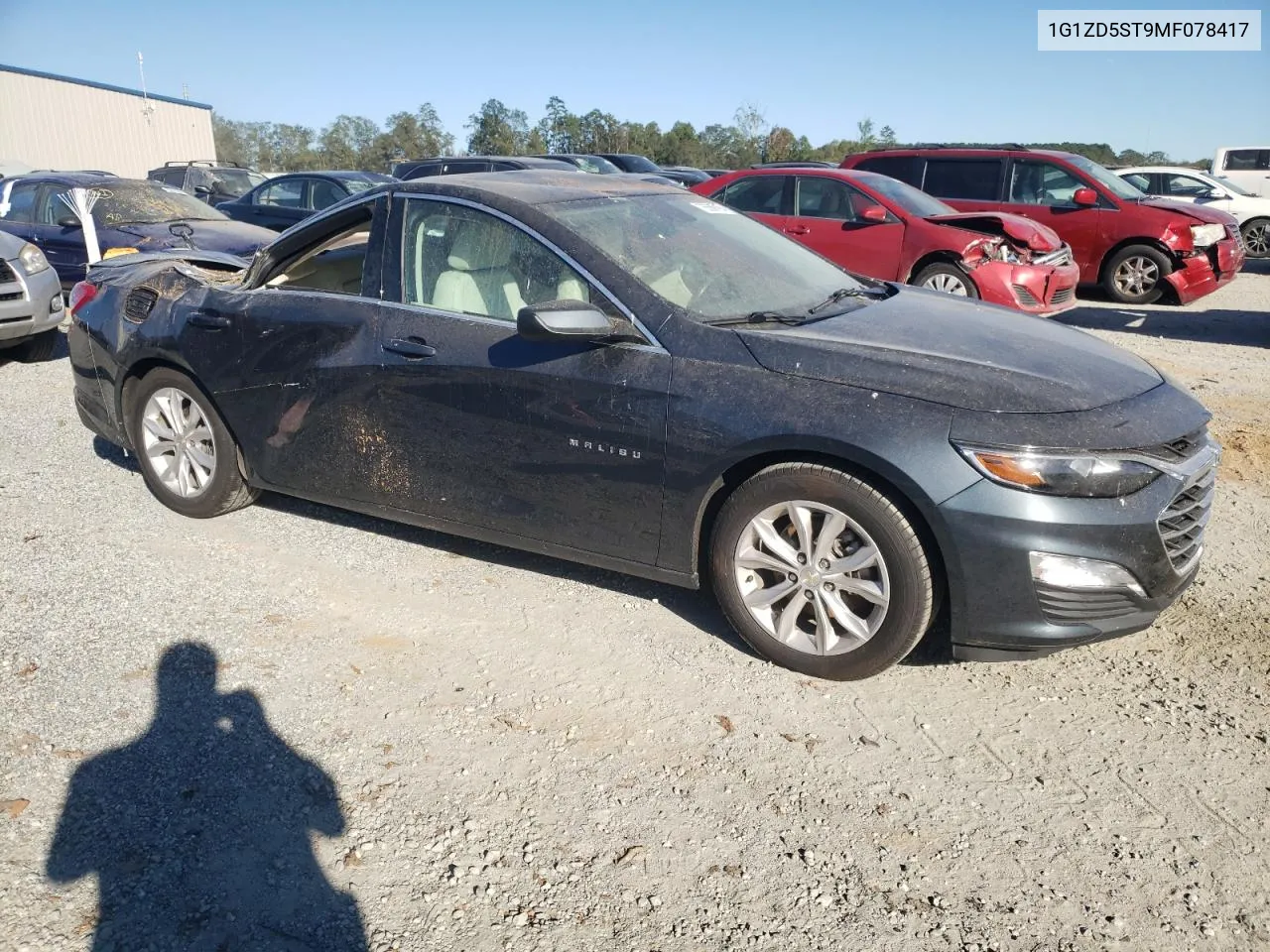 2021 Chevrolet Malibu Lt VIN: 1G1ZD5ST9MF078417 Lot: 75550194