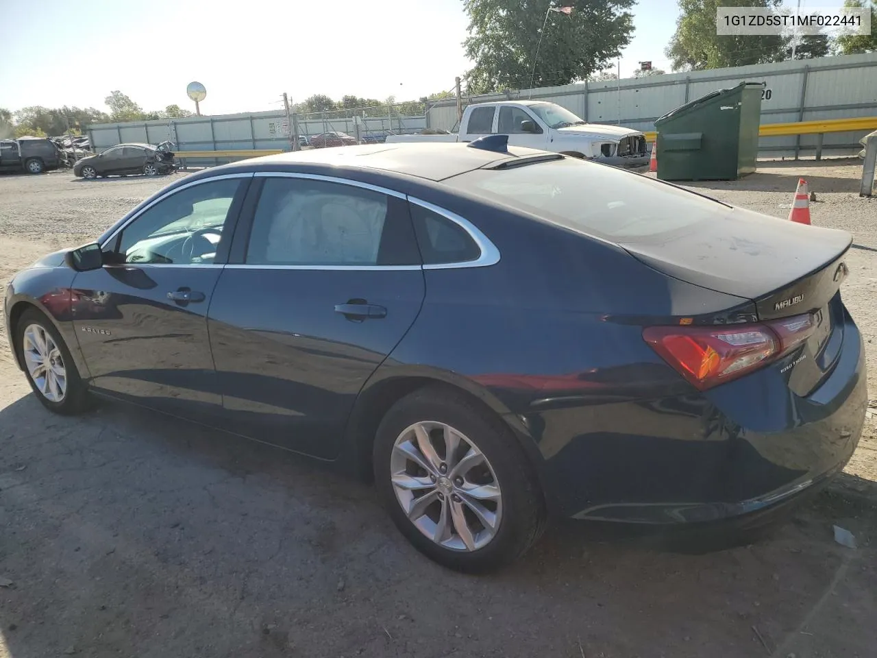 2021 Chevrolet Malibu Lt VIN: 1G1ZD5ST1MF022441 Lot: 75853934