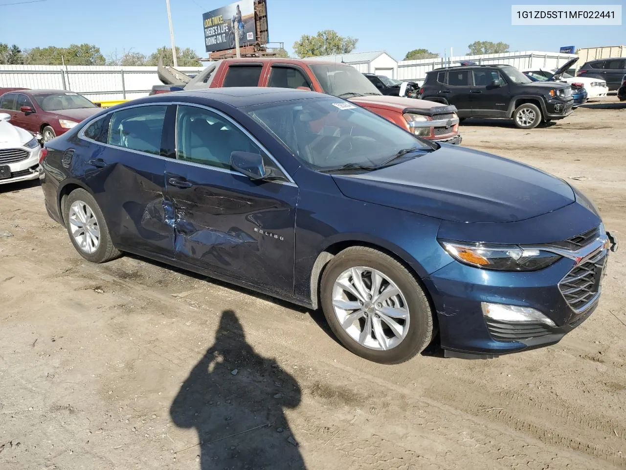 2021 Chevrolet Malibu Lt VIN: 1G1ZD5ST1MF022441 Lot: 75853934