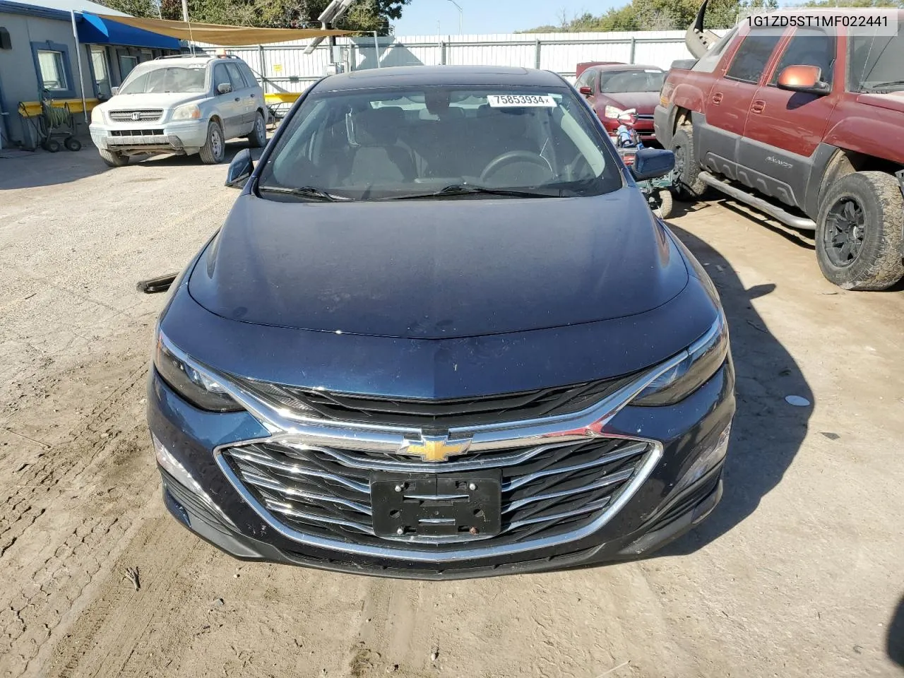 2021 Chevrolet Malibu Lt VIN: 1G1ZD5ST1MF022441 Lot: 75853934