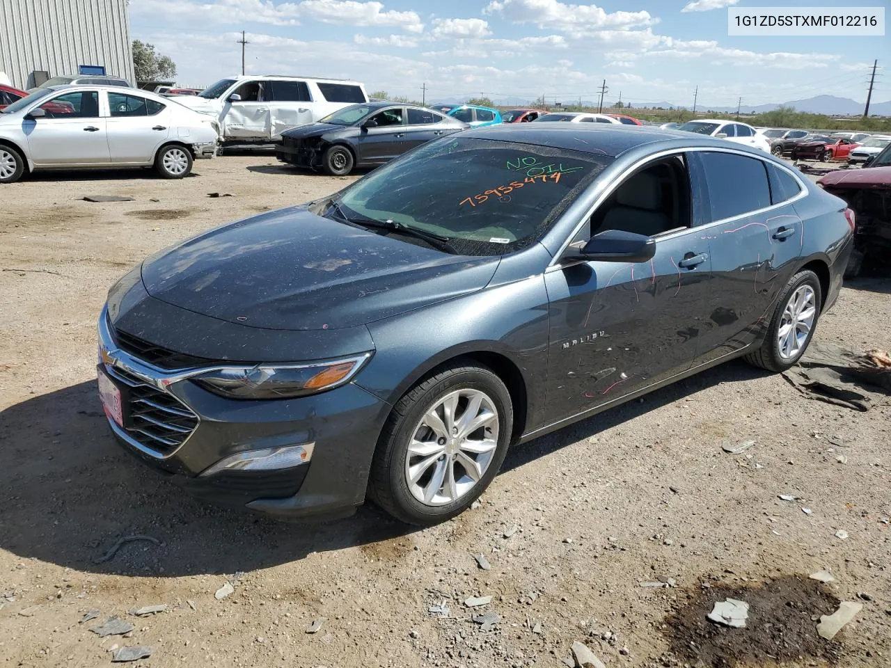 2021 Chevrolet Malibu Lt VIN: 1G1ZD5STXMF012216 Lot: 75955474