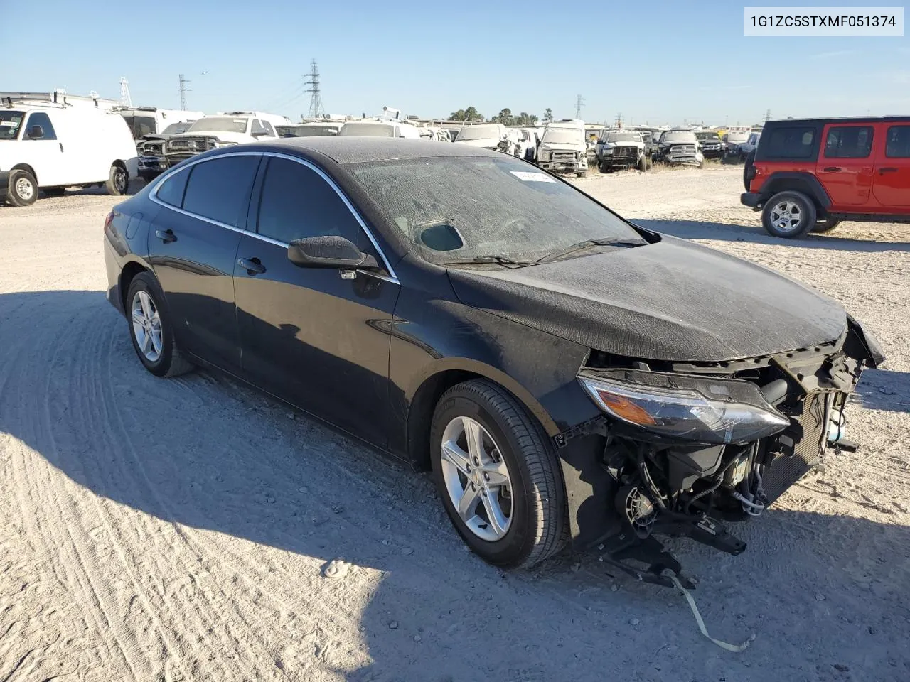 2021 Chevrolet Malibu Ls VIN: 1G1ZC5STXMF051374 Lot: 76023144