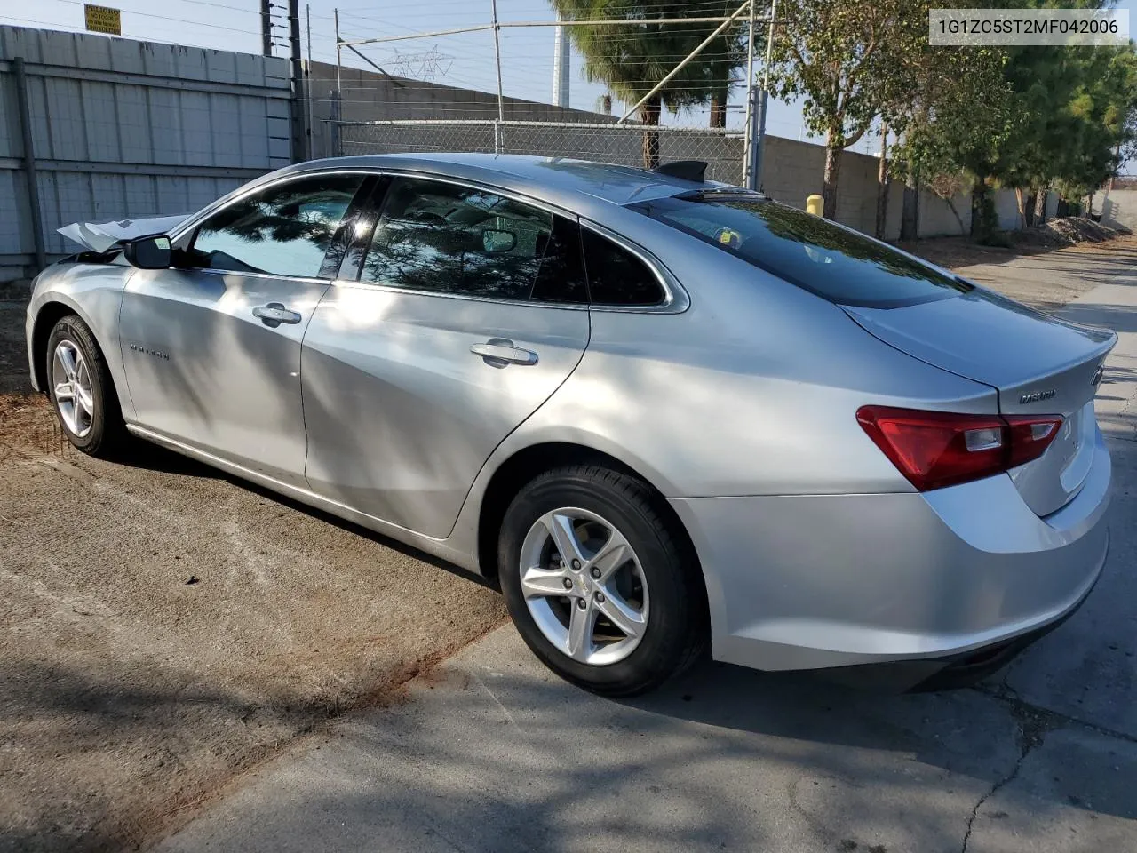 2021 Chevrolet Malibu Ls VIN: 1G1ZC5ST2MF042006 Lot: 76317714