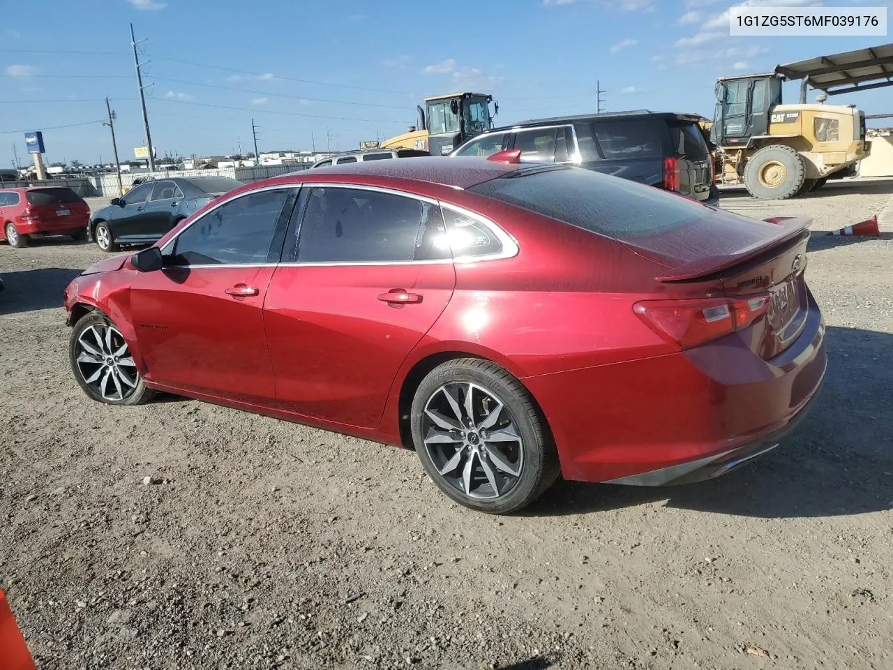 2021 Chevrolet Malibu Rs VIN: 1G1ZG5ST6MF039176 Lot: 76994454