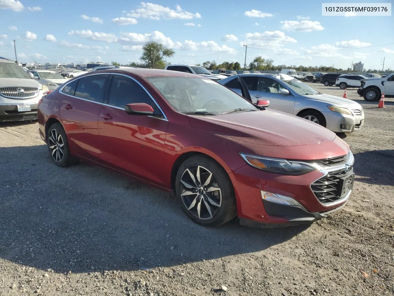 2021 Chevrolet Malibu Rs VIN: 1G1ZG5ST6MF039176 Lot: 76994454