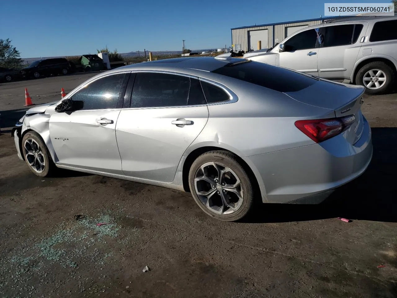 2021 Chevrolet Malibu Lt VIN: 1G1ZD5ST5MF060741 Lot: 77112944