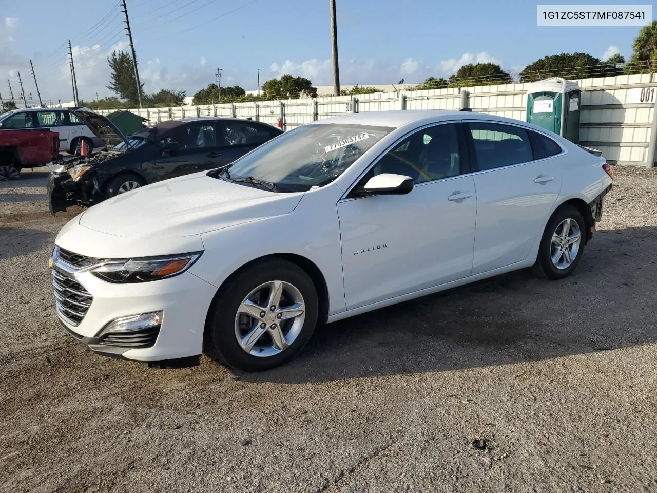 2021 Chevrolet Malibu Ls VIN: 1G1ZC5ST7MF087541 Lot: 77536574