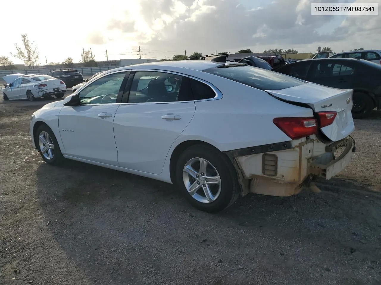 2021 Chevrolet Malibu Ls VIN: 1G1ZC5ST7MF087541 Lot: 77536574