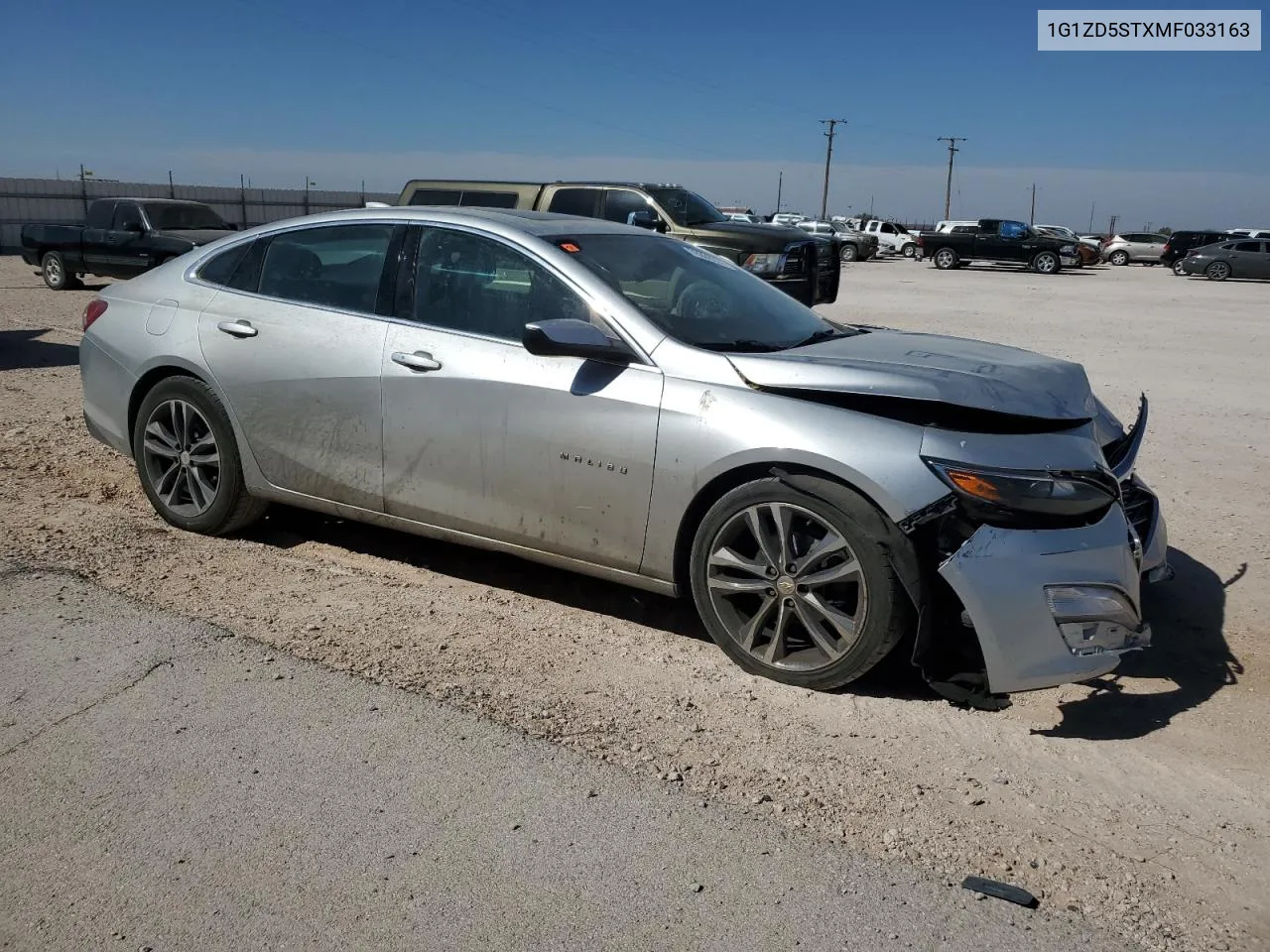 2021 Chevrolet Malibu Lt VIN: 1G1ZD5STXMF033163 Lot: 78308574