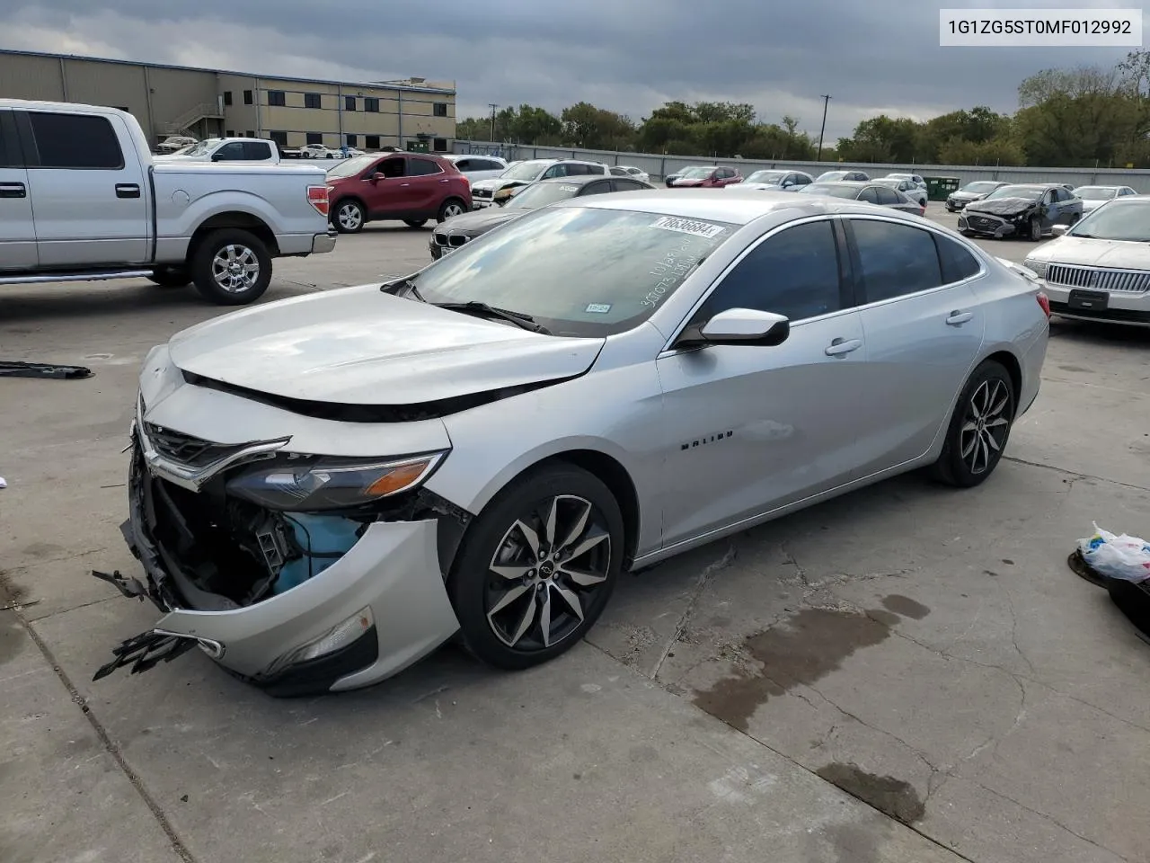 2021 Chevrolet Malibu Rs VIN: 1G1ZG5ST0MF012992 Lot: 78636684