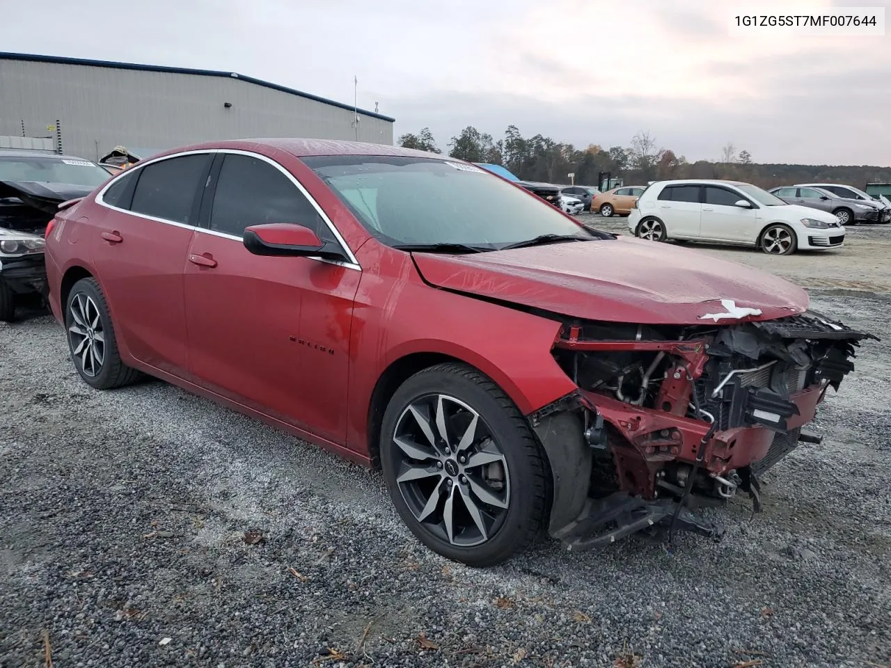 2021 Chevrolet Malibu Rs VIN: 1G1ZG5ST7MF007644 Lot: 78829514