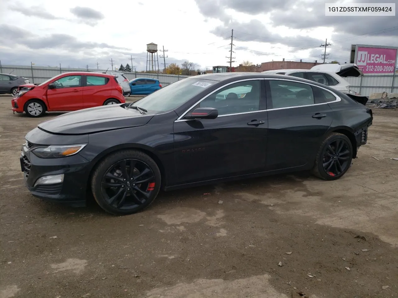 2021 Chevrolet Malibu Lt VIN: 1G1ZD5STXMF059424 Lot: 78873334