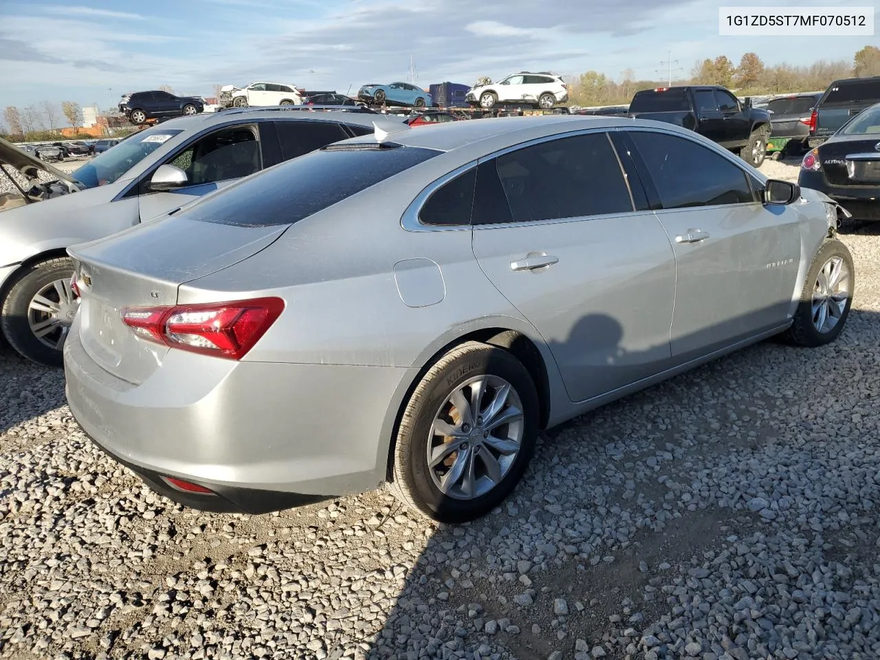 2021 Chevrolet Malibu Lt VIN: 1G1ZD5ST7MF070512 Lot: 79118494