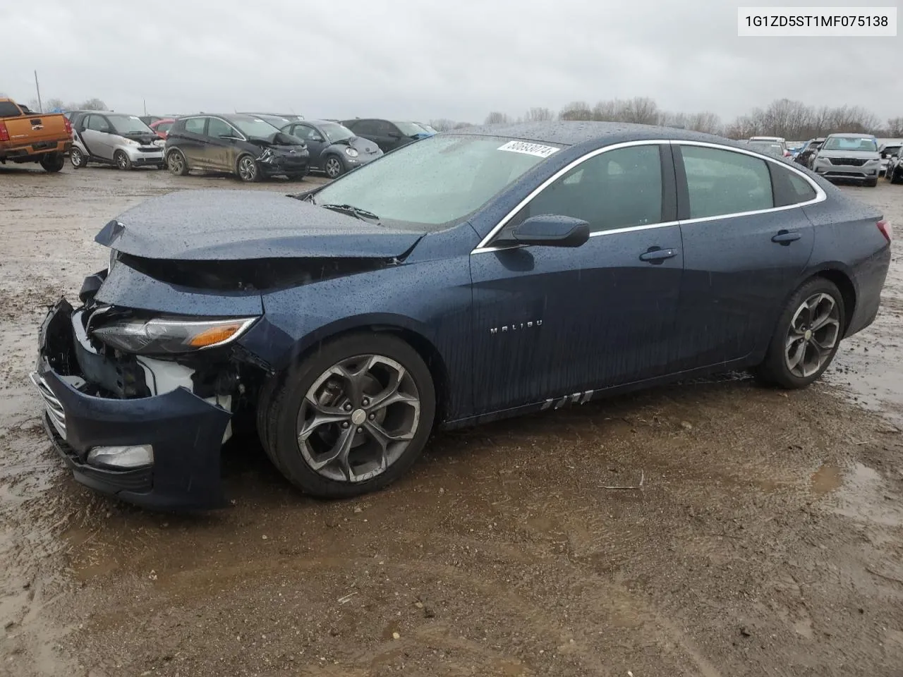 2021 Chevrolet Malibu Lt VIN: 1G1ZD5ST1MF075138 Lot: 80693074