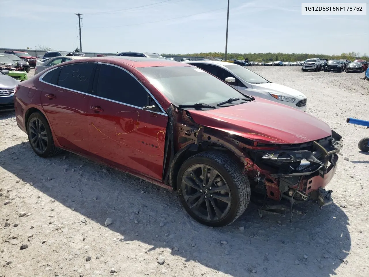 2022 Chevrolet Malibu Lt VIN: 1G1ZD5ST6NF178752 Lot: 51393494