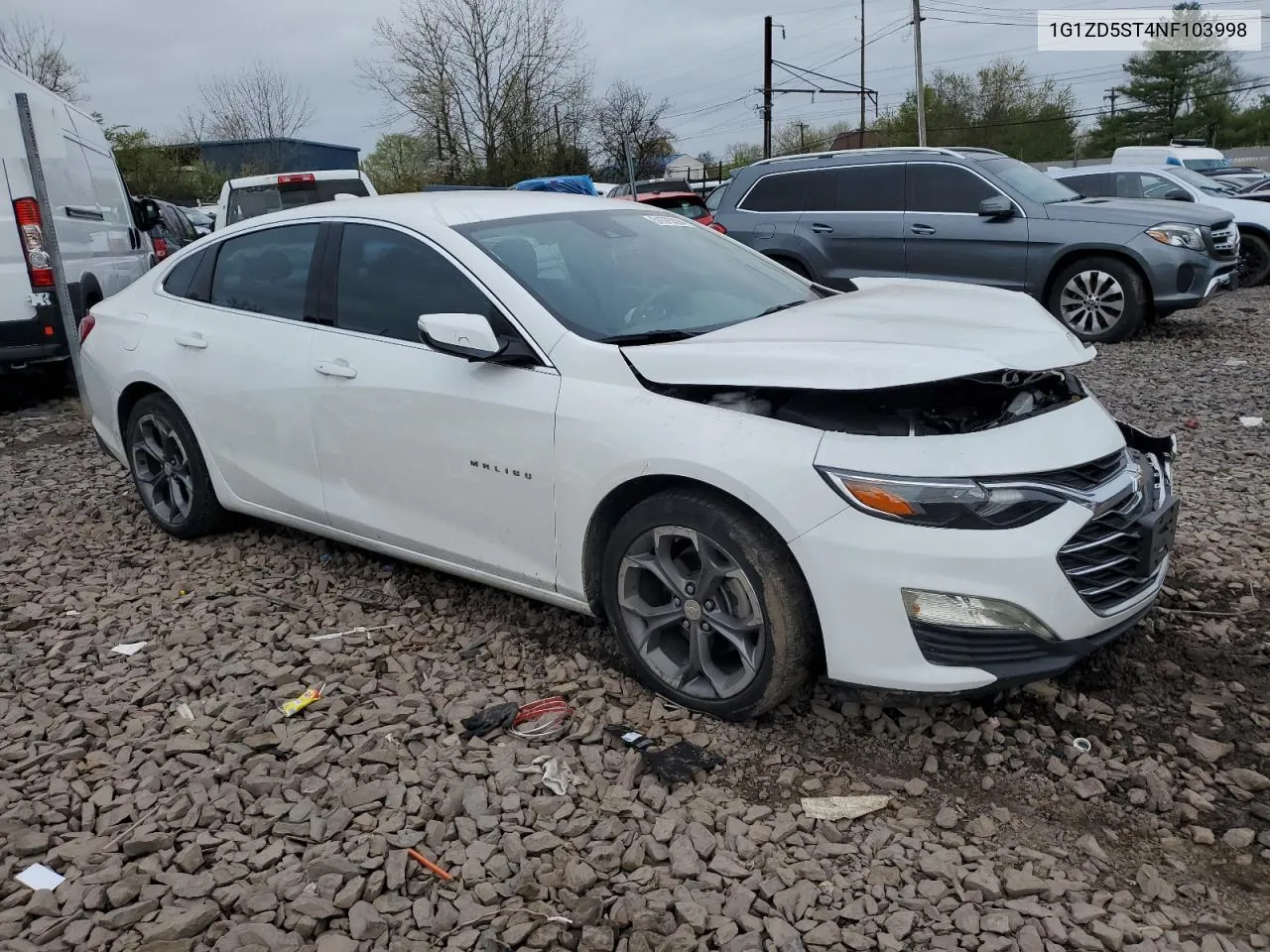 1G1ZD5ST4NF103998 2022 Chevrolet Malibu Lt