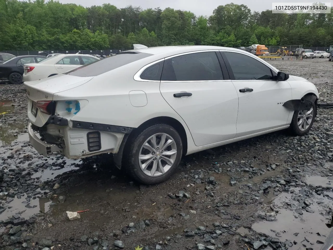 2022 Chevrolet Malibu Lt VIN: 1G1ZD5ST9NF194430 Lot: 54336284