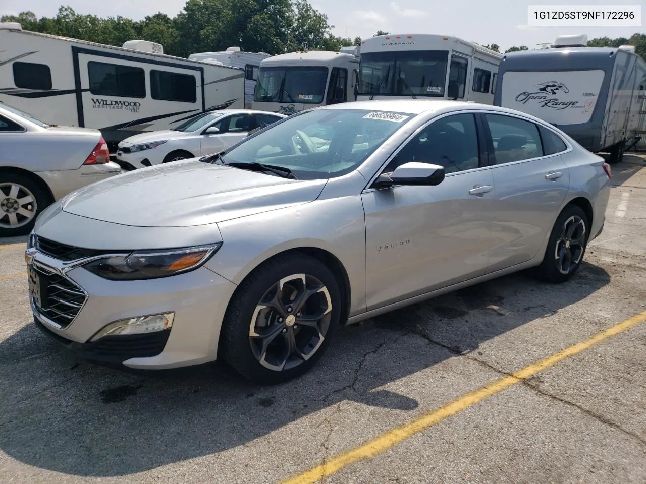 2022 Chevrolet Malibu Lt VIN: 1G1ZD5ST9NF172296 Lot: 66628964