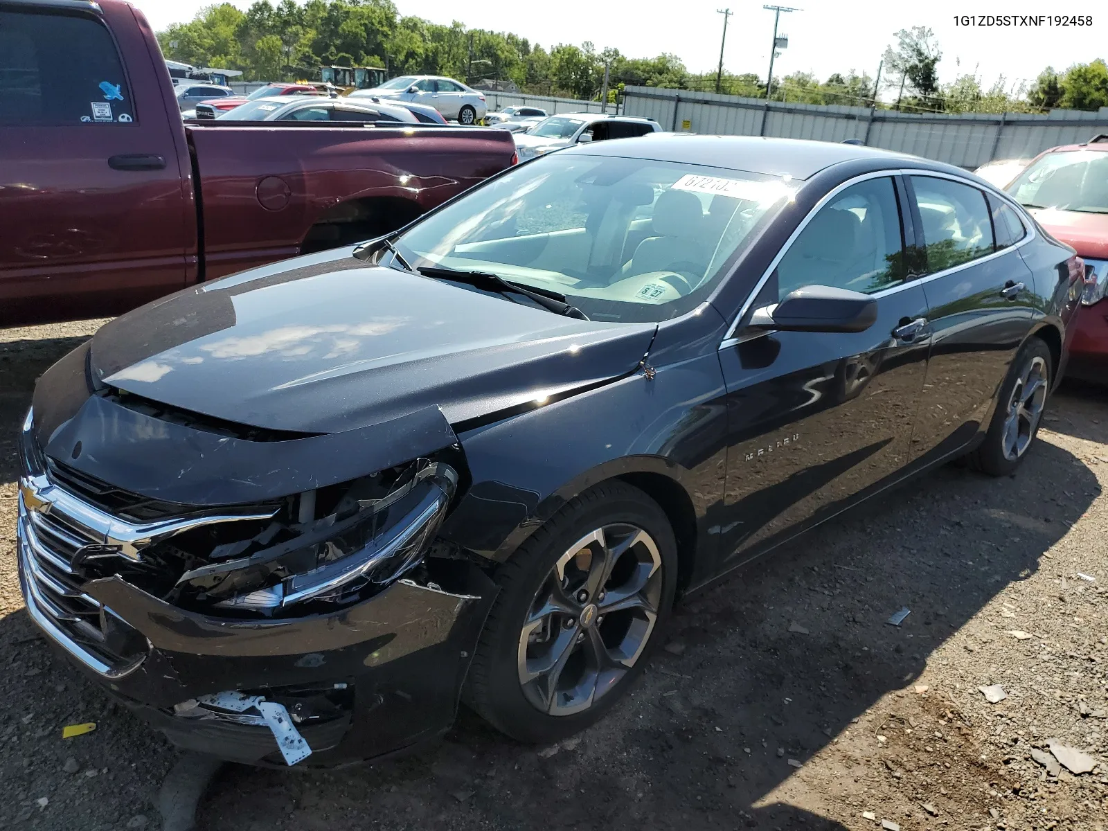 2022 Chevrolet Malibu Lt VIN: 1G1ZD5STXNF192458 Lot: 67210244