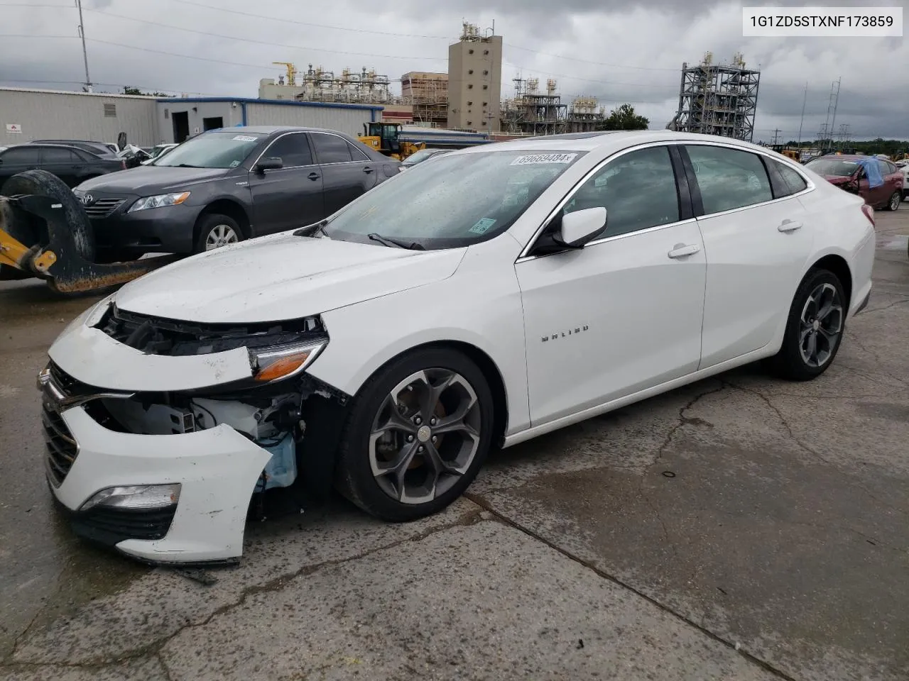 2022 Chevrolet Malibu Lt VIN: 1G1ZD5STXNF173859 Lot: 69669484