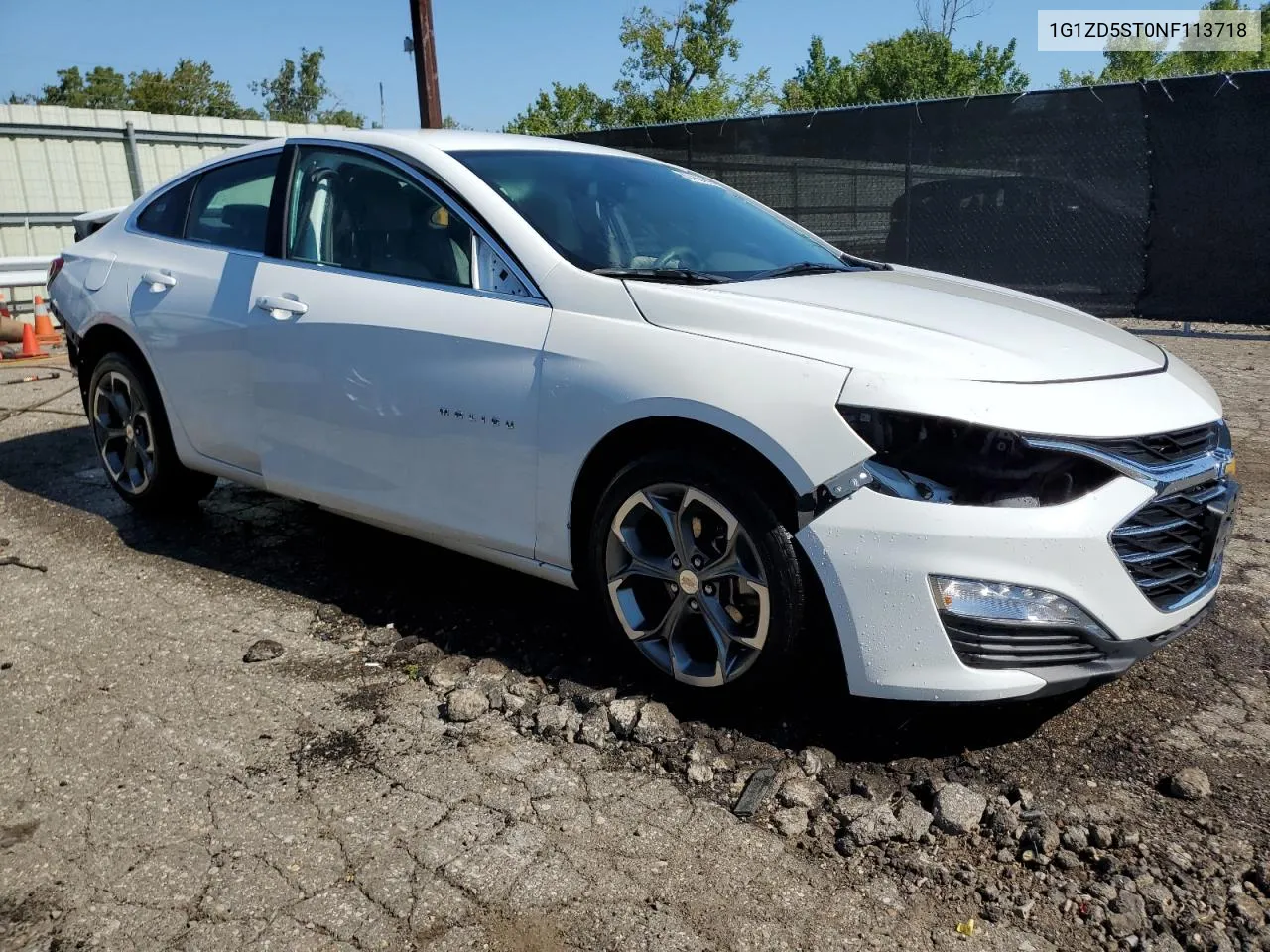 2022 Chevrolet Malibu Lt VIN: 1G1ZD5ST0NF113718 Lot: 70572794