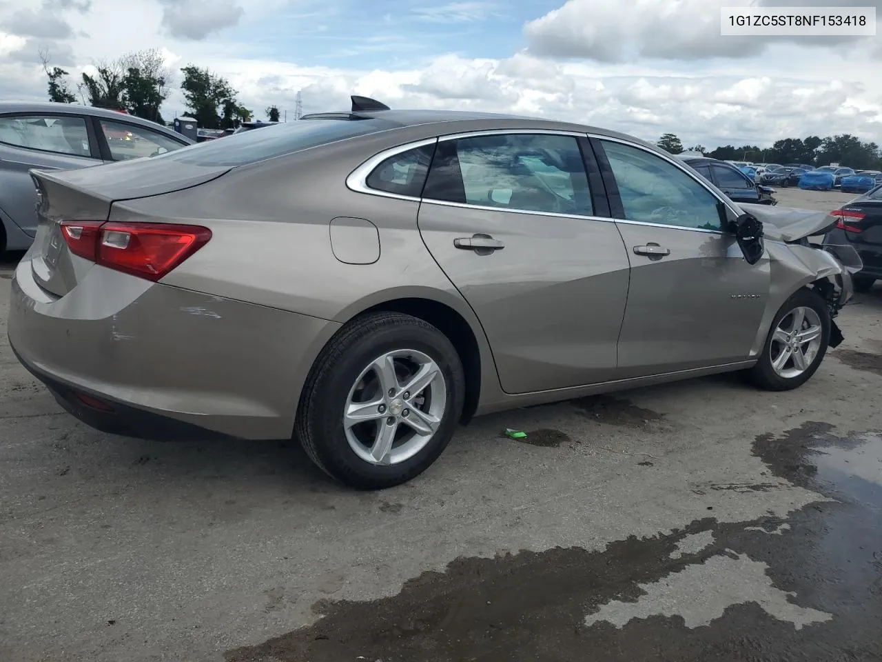 2022 Chevrolet Malibu Ls VIN: 1G1ZC5ST8NF153418 Lot: 71382264