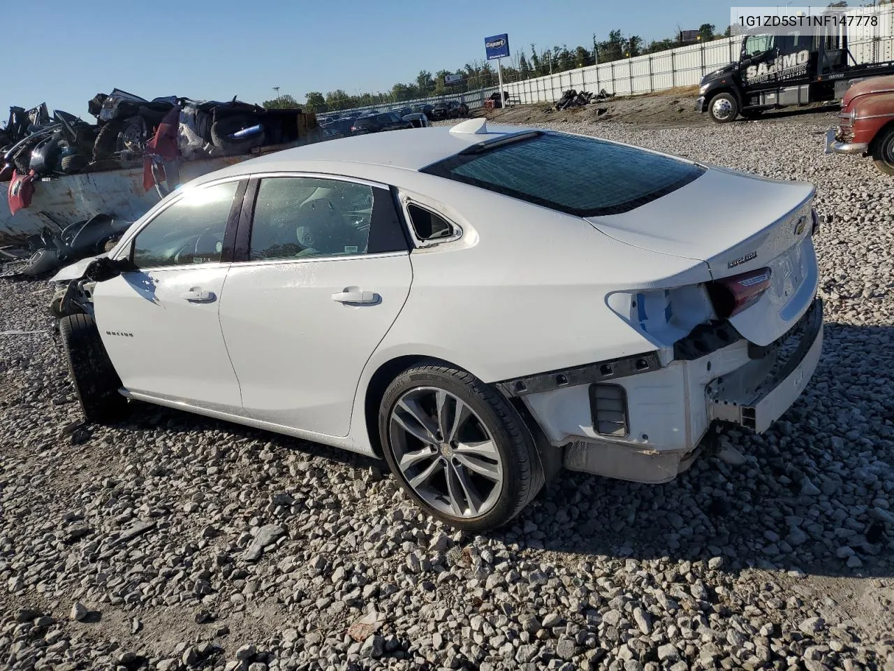 2022 Chevrolet Malibu Lt VIN: 1G1ZD5ST1NF147778 Lot: 72070364