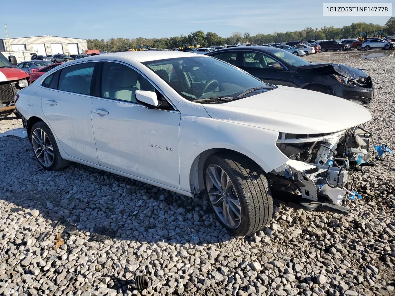 2022 Chevrolet Malibu Lt VIN: 1G1ZD5ST1NF147778 Lot: 72070364